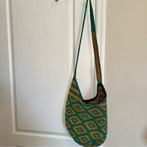 Boho crossbody knit bag